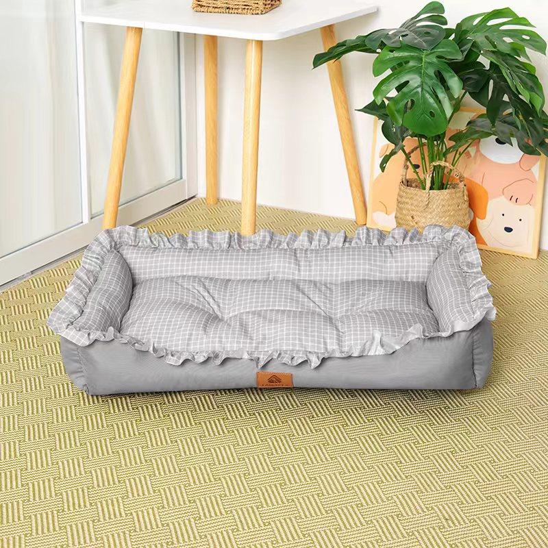 Small Dog Pet Nests Fashionable and Fresh Cat Wooden Ear Edge Square Nest Summer Cool Nest Cat Bed Dog Nests Pet Products