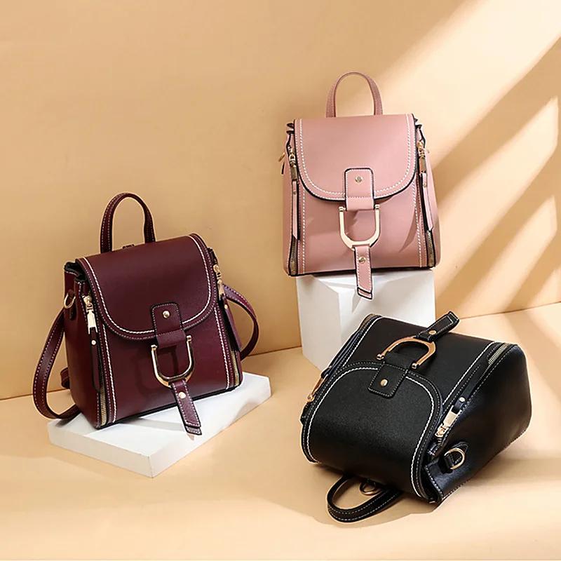 New Fashi High Quality Leather Backpack Women Cute Mini Backpacks for Women Backpack Luxury Designer Backbags Trend