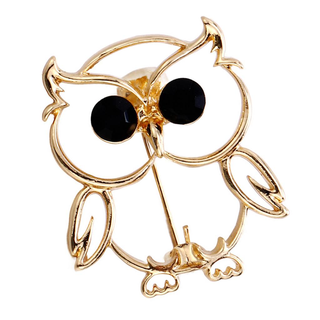 Modern Owl Brooch Elegant Zinc Alloy Lapel Pin Comfort Wear Jewelry Gift For Her Him With Double Color Avaliable