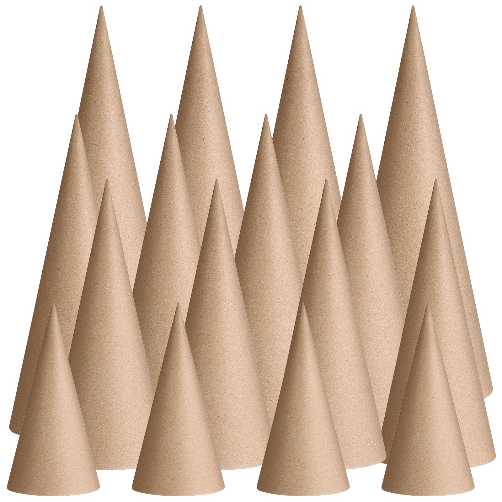 

16 Pcs Christmas Paper Mache Cone Open Bottom Cardboard Craft Cones Cardboard Tree Cones Christmas Tree Gnome Ornament коричневый