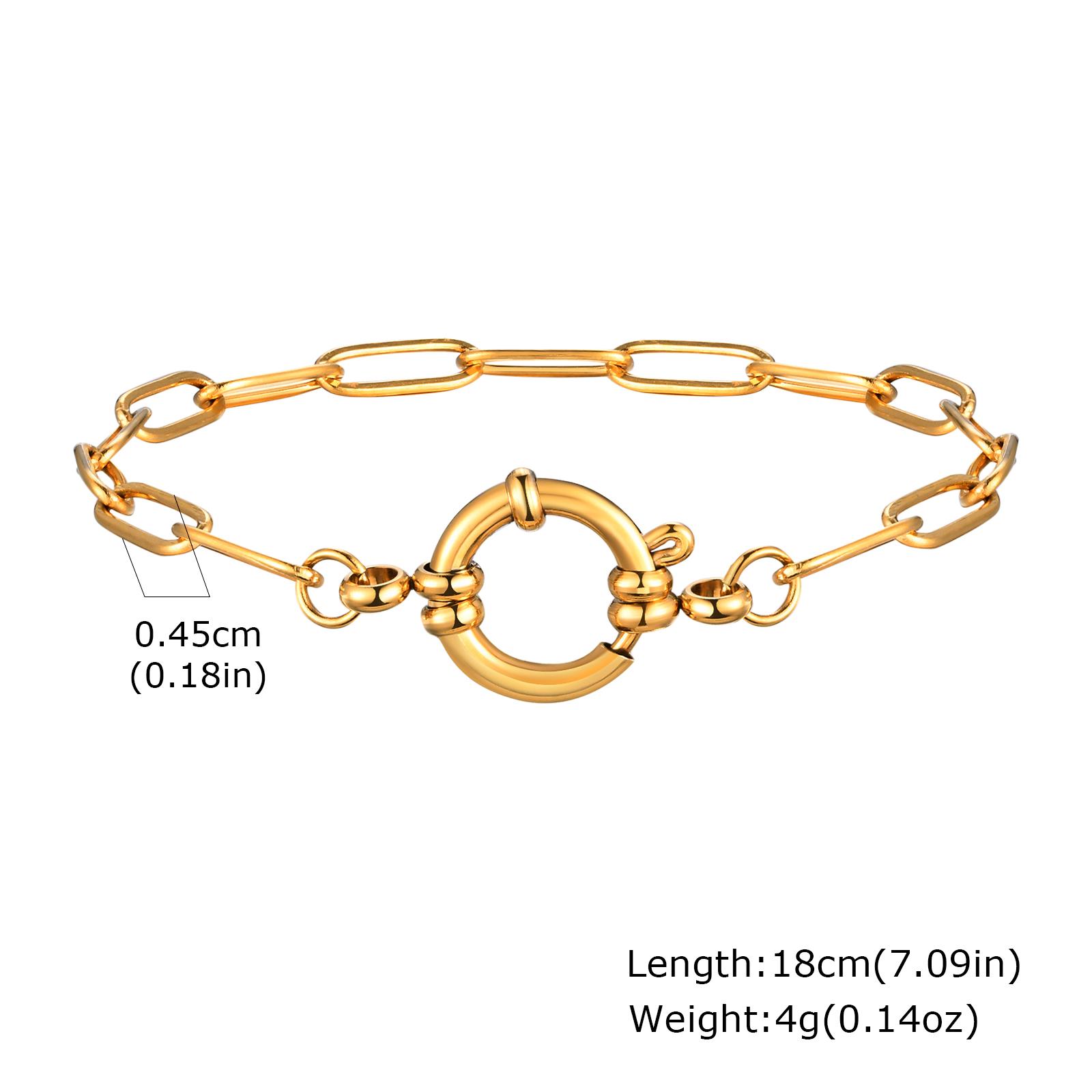

18K Gold Stainless Steel Paperclip Chain Necklace Round Bubble Sailor Clasp Minimalist Necklaces Elegant Jewelry Gift for Women