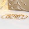 5pcs/Set Luxury Crystal Round Stone Engagement Ring Sets For Women Vintage Gold Color White Zircon Wedding Jewelry Bridal Gifts