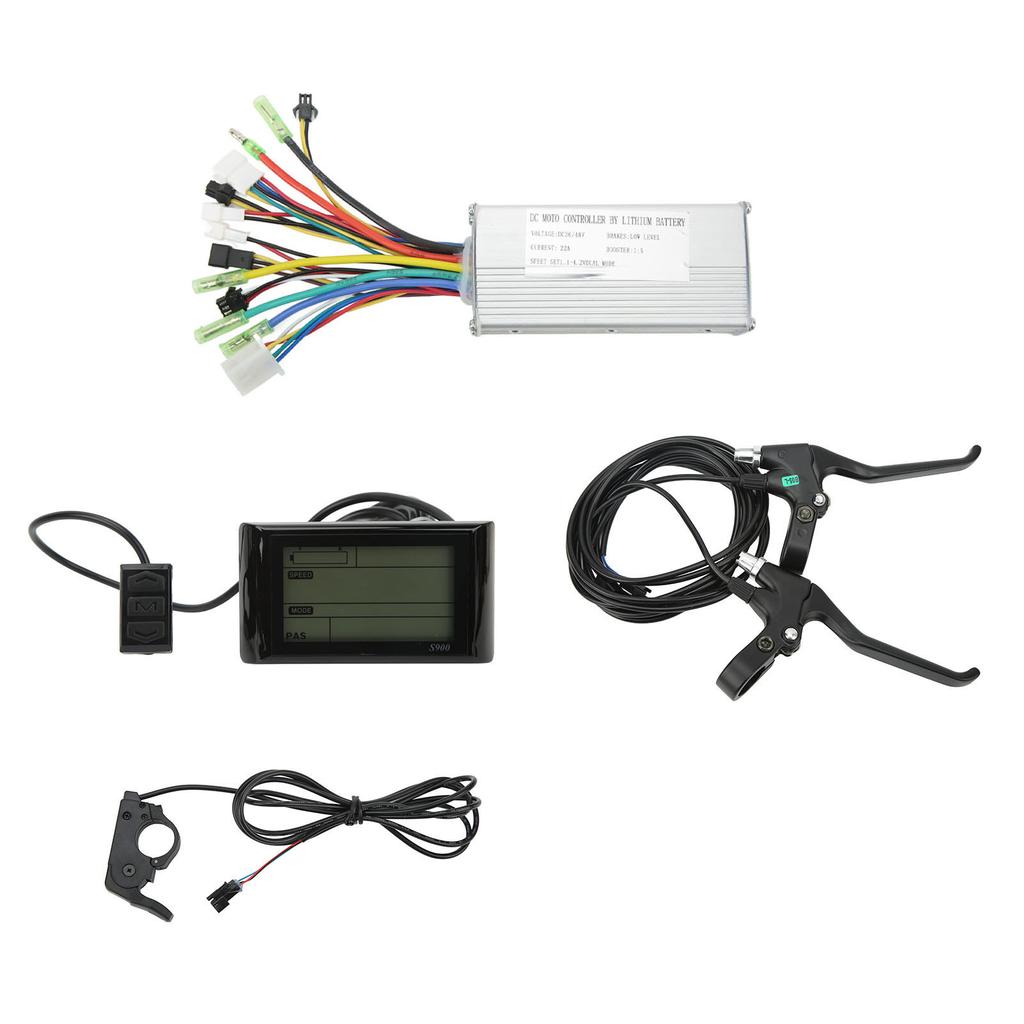 22A Electric Bicycle Conversion Kit JN22A Controller S900 Panel Brake Handle and Thumb Throttle for 500W Motor