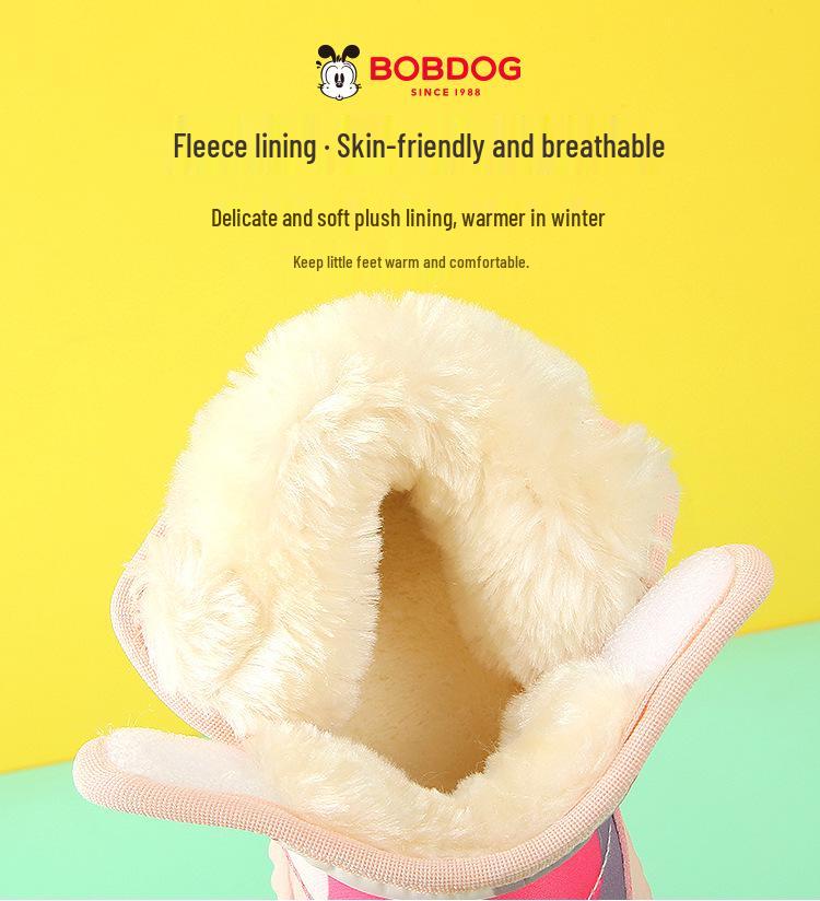 Bobodou Kids' Winter Boots: Warm, Anti-Slip, Soft Cotton Boots for Boys & Girls