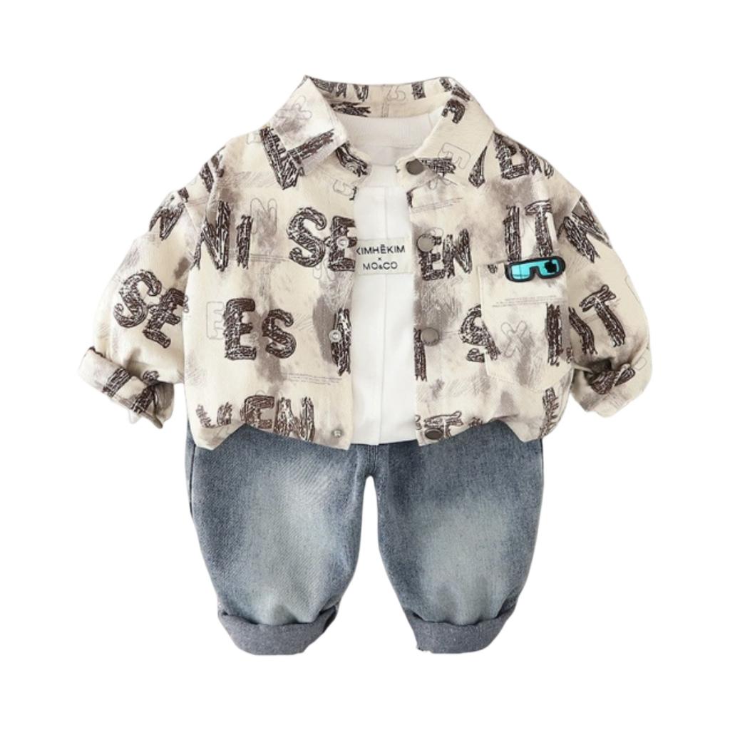 Kids Casual Long-Sleeve Set, Comfortable Daily Wear Outfits