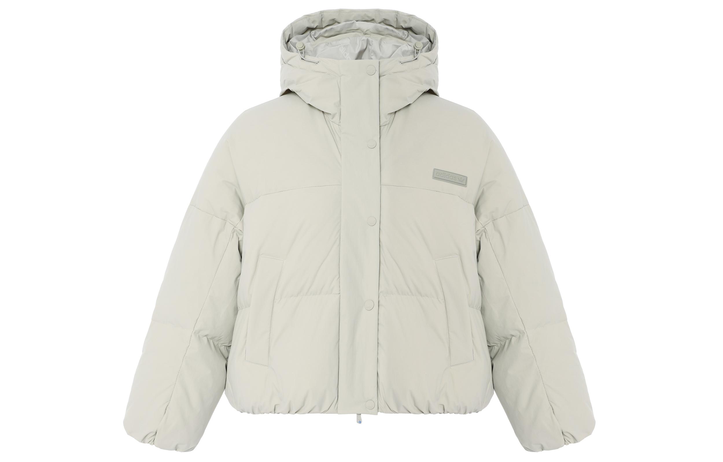 Adidas Originals Trefoil Collection Outfit Down Jacket Women s Light Sesame Earth Gray JD3786 XL