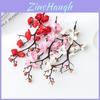 Fake Plum Blossom Flower Pot Home Decor With Silk Flowers For Living Room And Photography Props