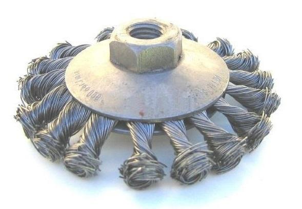 Disc-Angle Brush, Steel Wire, Braided M-14, Fi100Mm - Sz Tk 100 S