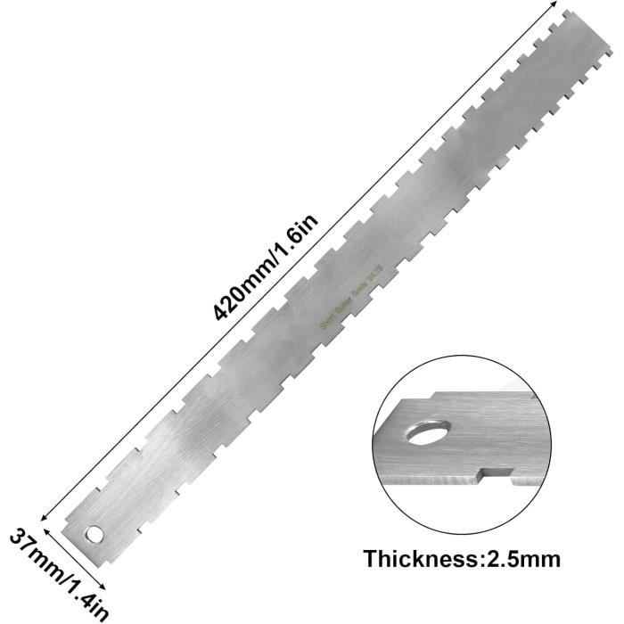 Règle de mesure - vesaneae - guitare électrique - acier inoxydable - double échelle - outil essentiel