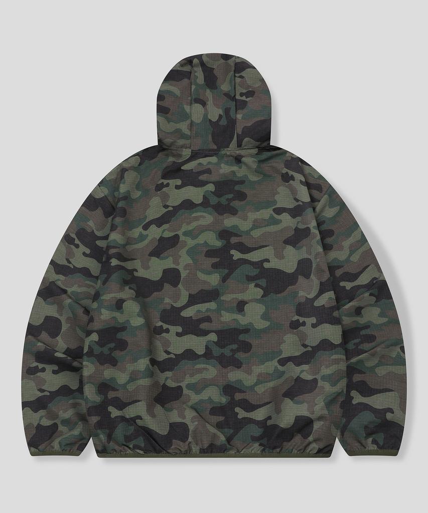 Slow Record House Ripstop Camo Windbreaker_Khaki