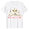 Футболка для вечеринки принцессы на день рождения для девочек, для семейного сбора, парные футболки для братьев и сестер, белая, унисекс, детская одежда, графическое изображение короны, топы в стиле Y2k