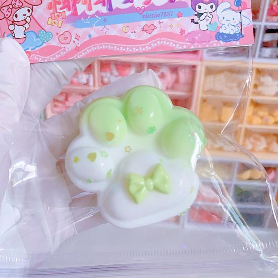 Cat Paw Squeeze Toy Slow Rebound Soft TPR Stress Anxiety Relief Portable Kids Teens Adults Colorful Pet Paw Squishes Sensory Fidget Toy