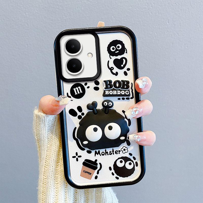 KEYSION Shockproof Case for TECNO Spark Go 2 with Lanyard Soft Silicone Cute 3D Cartoon Doll Phone Back Cover for Tecno Pop 10
