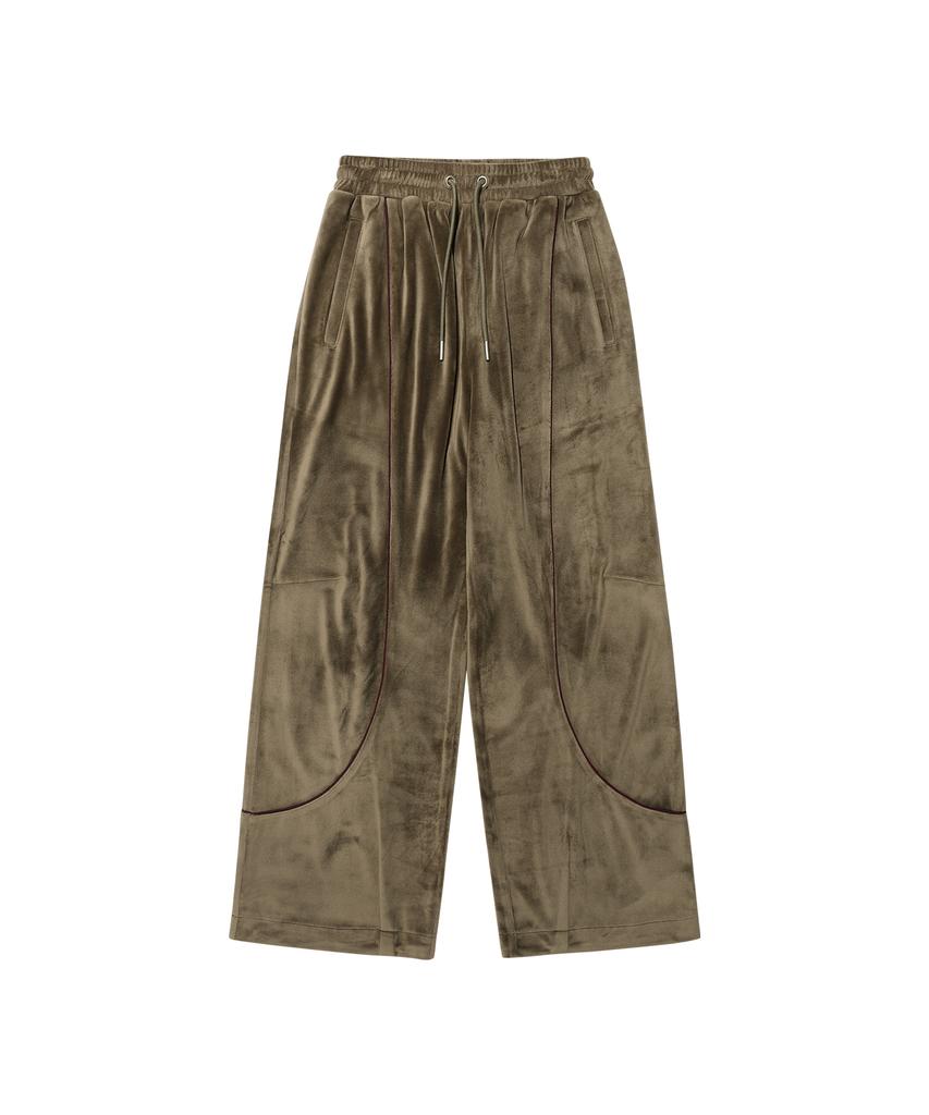 AMES-WORLDWIDE Velour Track Pants Khaki