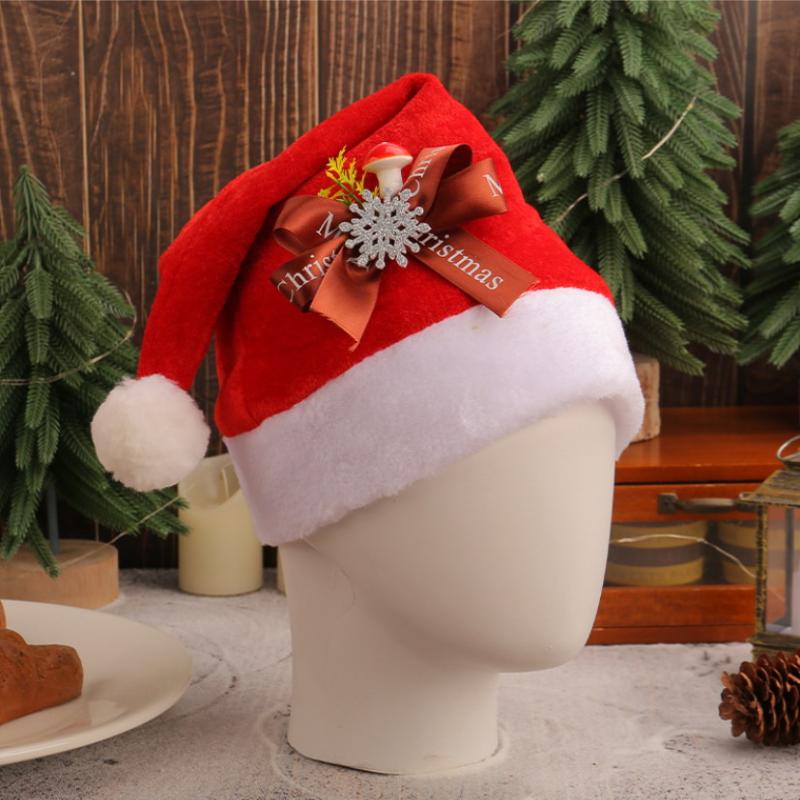 Red Santa Hat Christmas Ornaments Santa Claus Party Hat Warm And Comfortable Adult Christmas Hat Bulk