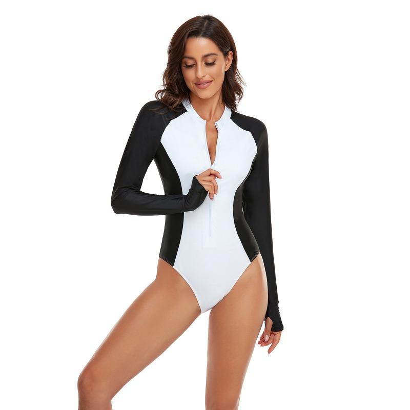 Women S Long Sleeve One Piece Surfing Swimsuit European Style