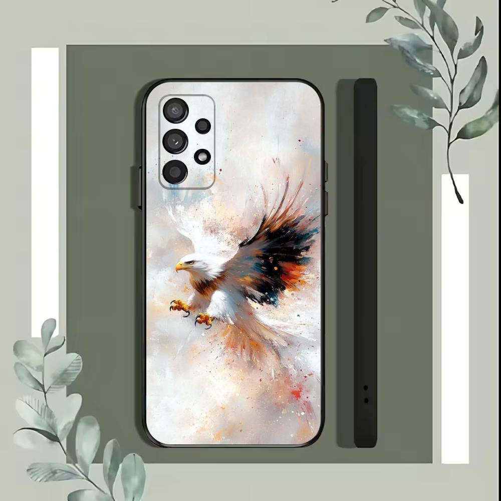 Eagle Cool Animal Phone Case For Samsung S25,S24,S21,S22,S23,S30,Ultra,S20,Plus,Fe,Lite,5G Black Cover
