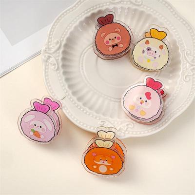 5pcs Cute Cartoon Acrylic Paper Clip Double Sided PP Multifunctional Desk Clips for School Exam Organization