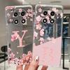 Letter Case For OPPO A2 Pro 5G Capa Coque Fashion Flower Back Cover Transparent Soft Silicone TPU Clear Printing Phone Casing