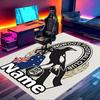 Custom Name Personalized Football Club Print Carpet, Versatile Home Decor Rug, for Playroom, Apartment, Balcony, Entryway, Hallway Gift