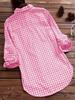 Women's Retro Plaid Long Sleeve Pocket Shirt