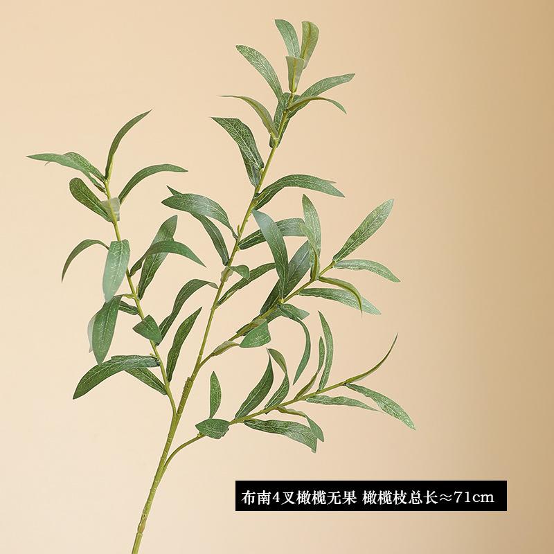 Simulated green plant olive branch 4 forks with fruit olive branch fake tree branch wedding home photography props flower arrangement decoration