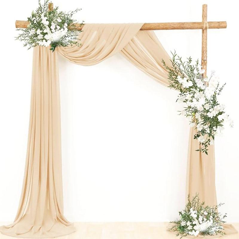 Dark Green Chiffon Wedding Arch Draping Fabric Sheer Curtains Drapery Ceremony Reception Backdrop Curtain Party Swag Christmas