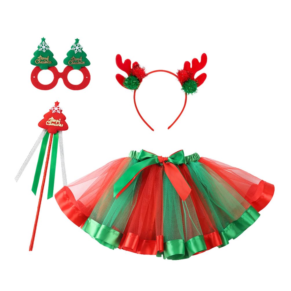 HUIROM Tutu Christmas Cosplay Santa Fluffy Tulle Skirt for Cute Tutu Skirt for Parties Size L Kids' Skirt, Costume, Costume, Girls, (Type B,