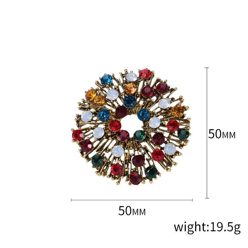Retro Stil Legering Droppande Olja, Färgstark Diamant Brosch, Mångsidig Akryl Klädsel Korsage Stor Nål
