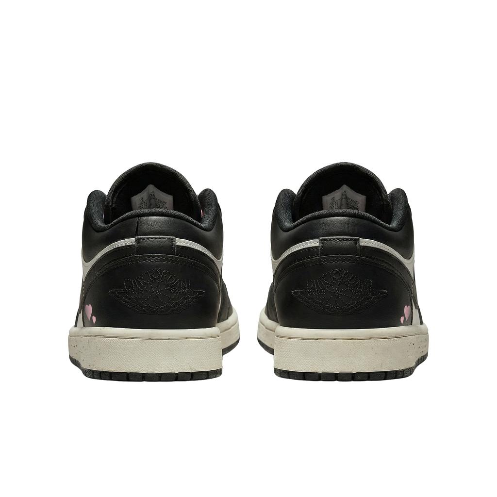 Jordan Air Jordan 1 Abrasion Resistant Low Top Vintage Basketball Shoes Women's Black White Pink 553560-081(Team577-S-BOX)