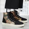 Fashion Printed Men's High-Top Shoes Casual Comfortable Men Skateboard Shoes Platform Black Sneakers Man Zapatillas Informales