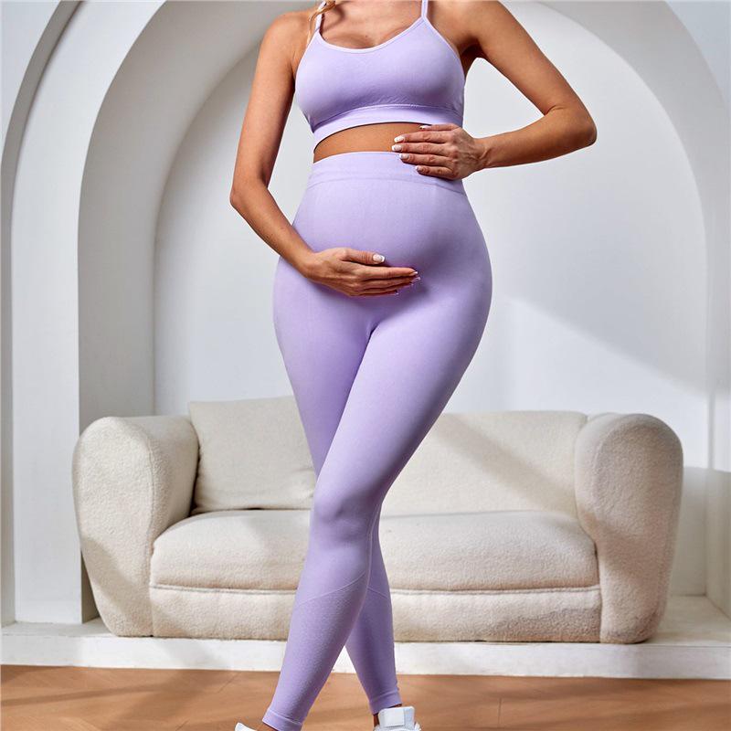 

Премиальный летний комплект для беременных для йоги: Спортивный жилет без рукавов с нагрудными вкладышами M светло-фиолетовый