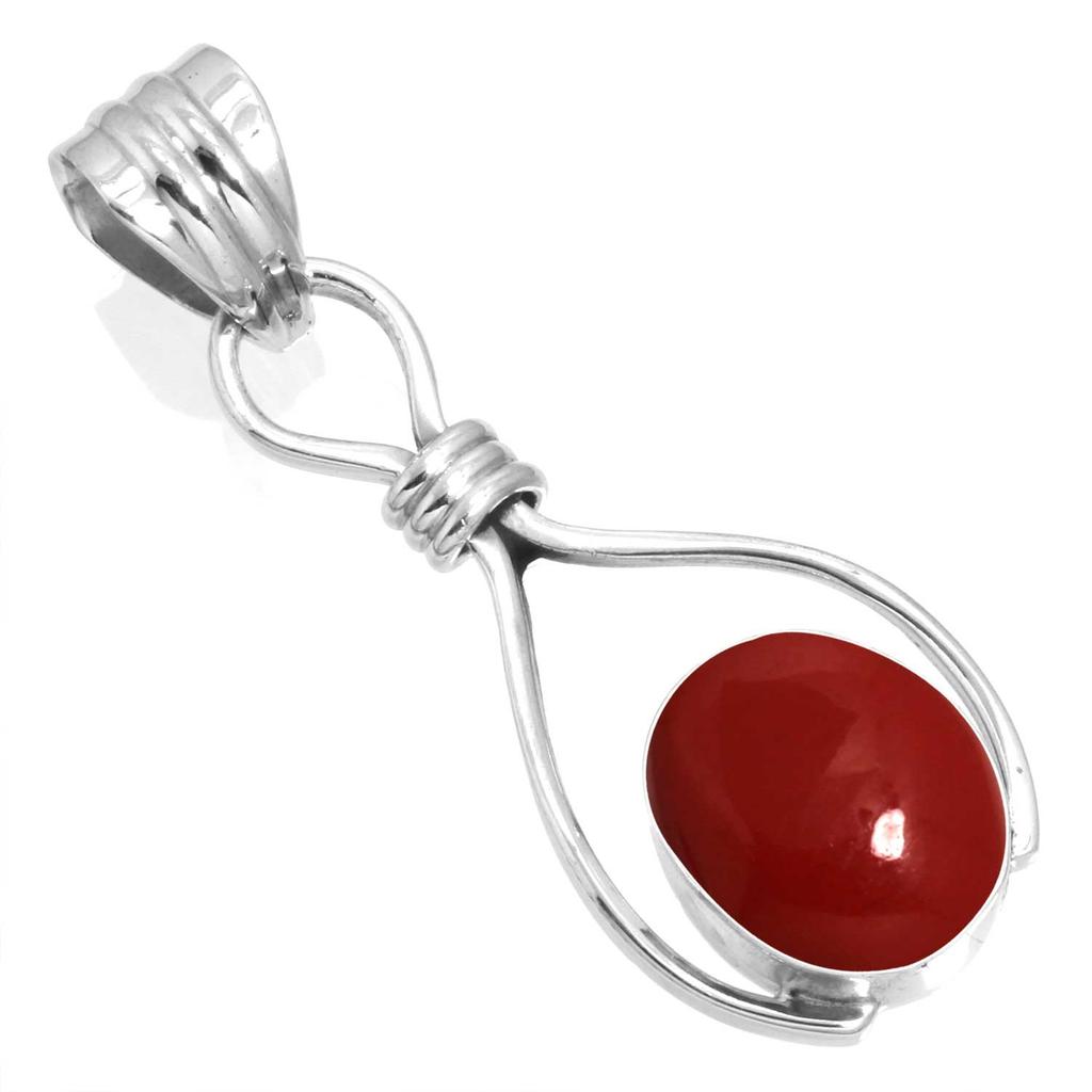 925 Sterling Silver Pendant Women Gemstone Handmade Jewelry Easter Gift Malachite Moonstone Rose Quartz Red Stone Smoky Topaz Tiger Eye Vintage