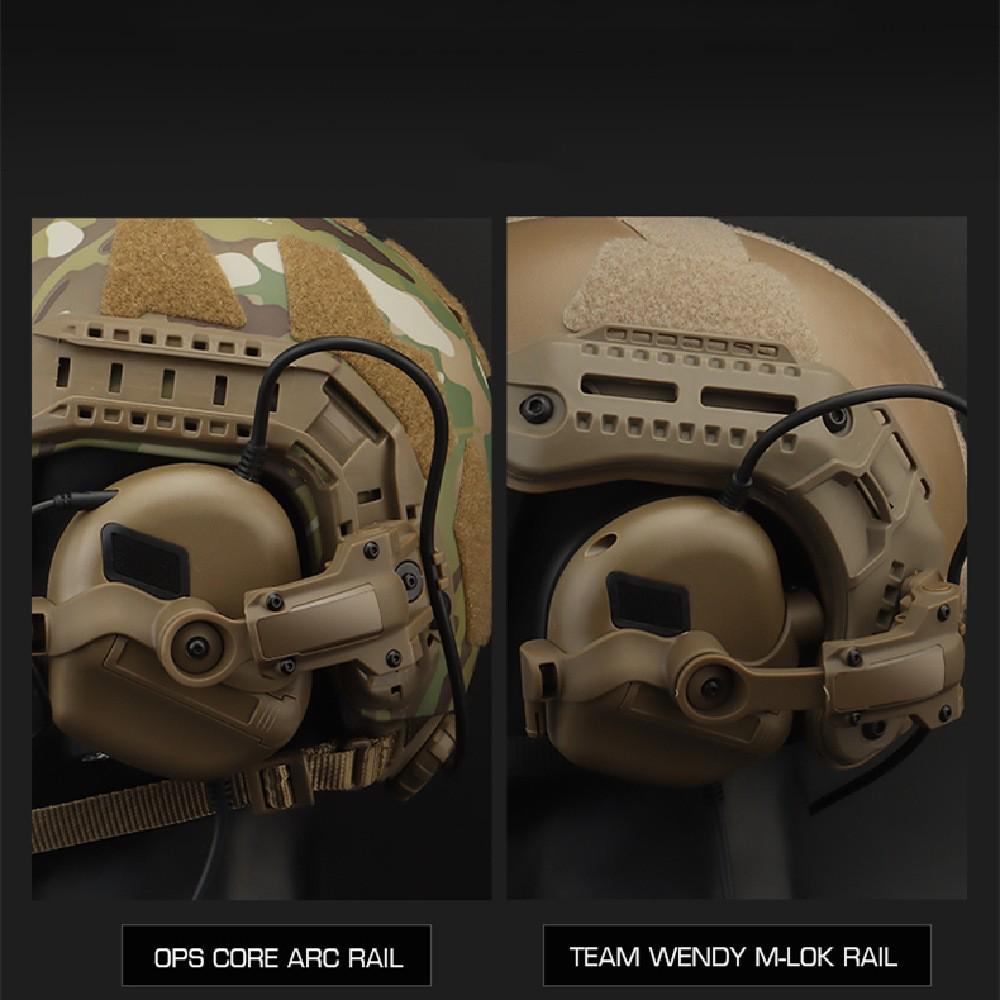 Tactical Helmet Rail-Mount Adjustable Earcup Bracket
