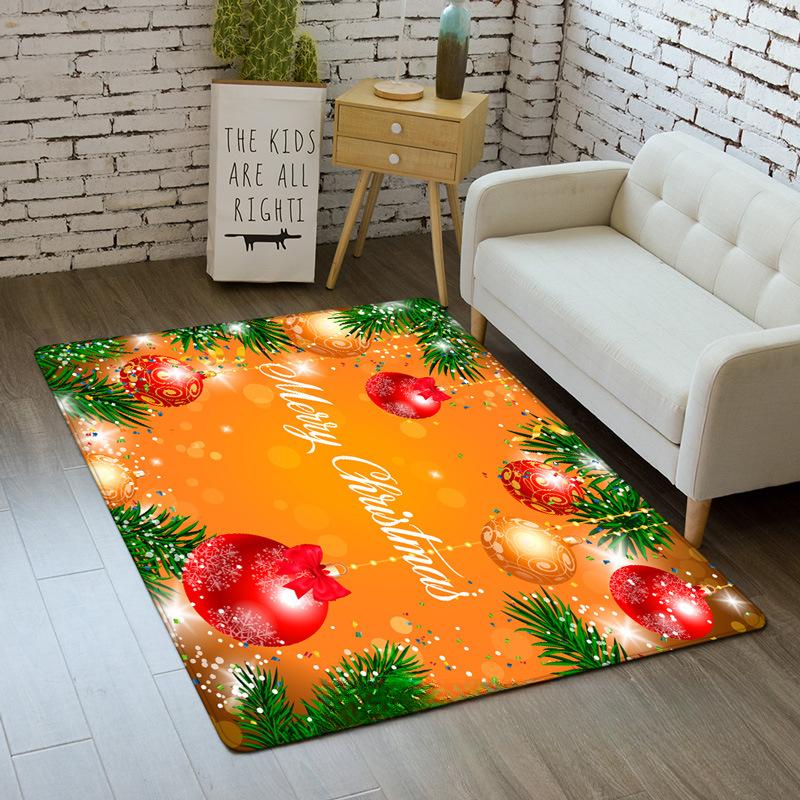 Christmas Santa Claus Rug Carpet Mat for Living Room Home Decoration Merry Christmas with Tree Ornament Candy Cane Snowflake