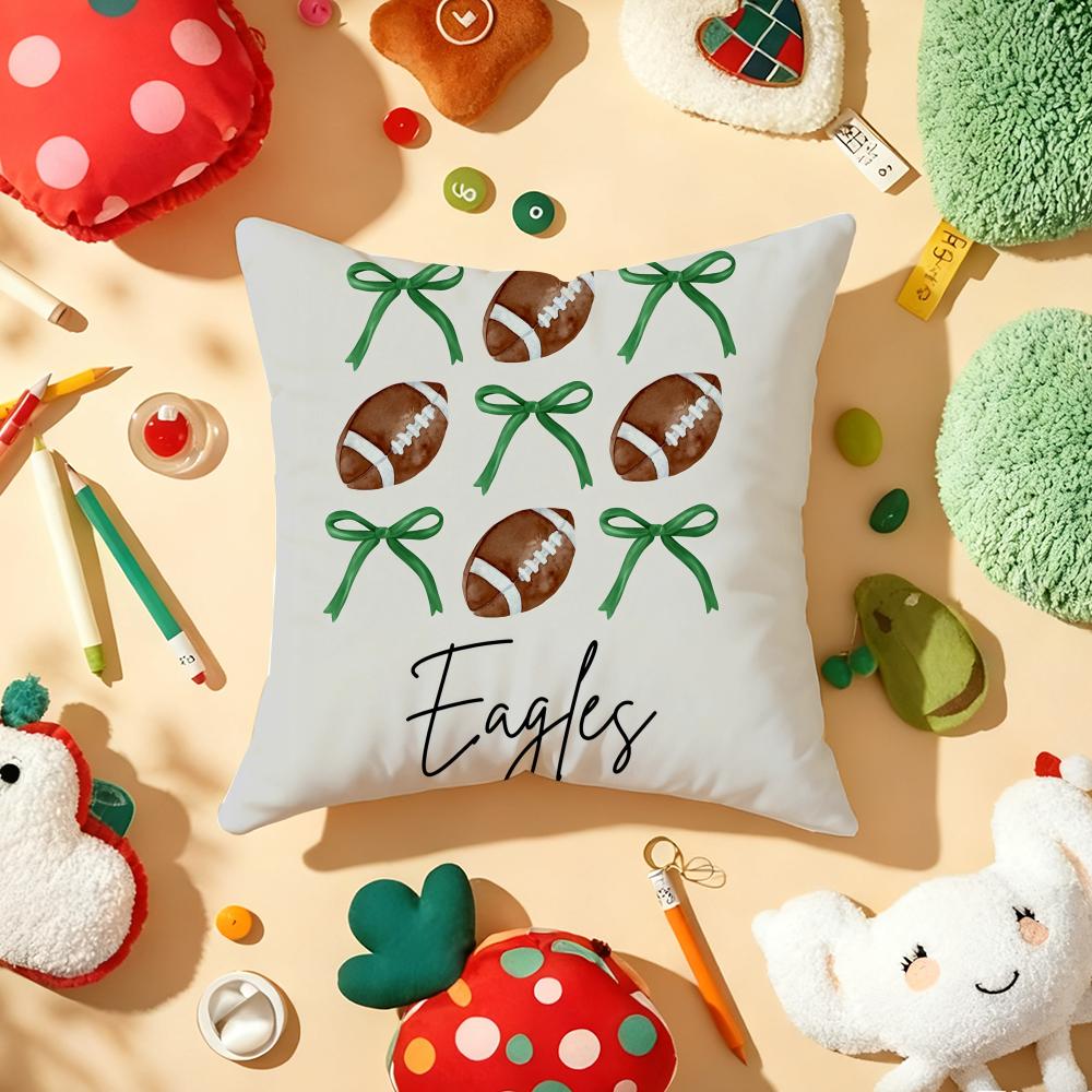 Super Bowl Cushion Cover Soft Short Plush DoubleSided Printing Home Decor Machine Washable Pillow Case Gift