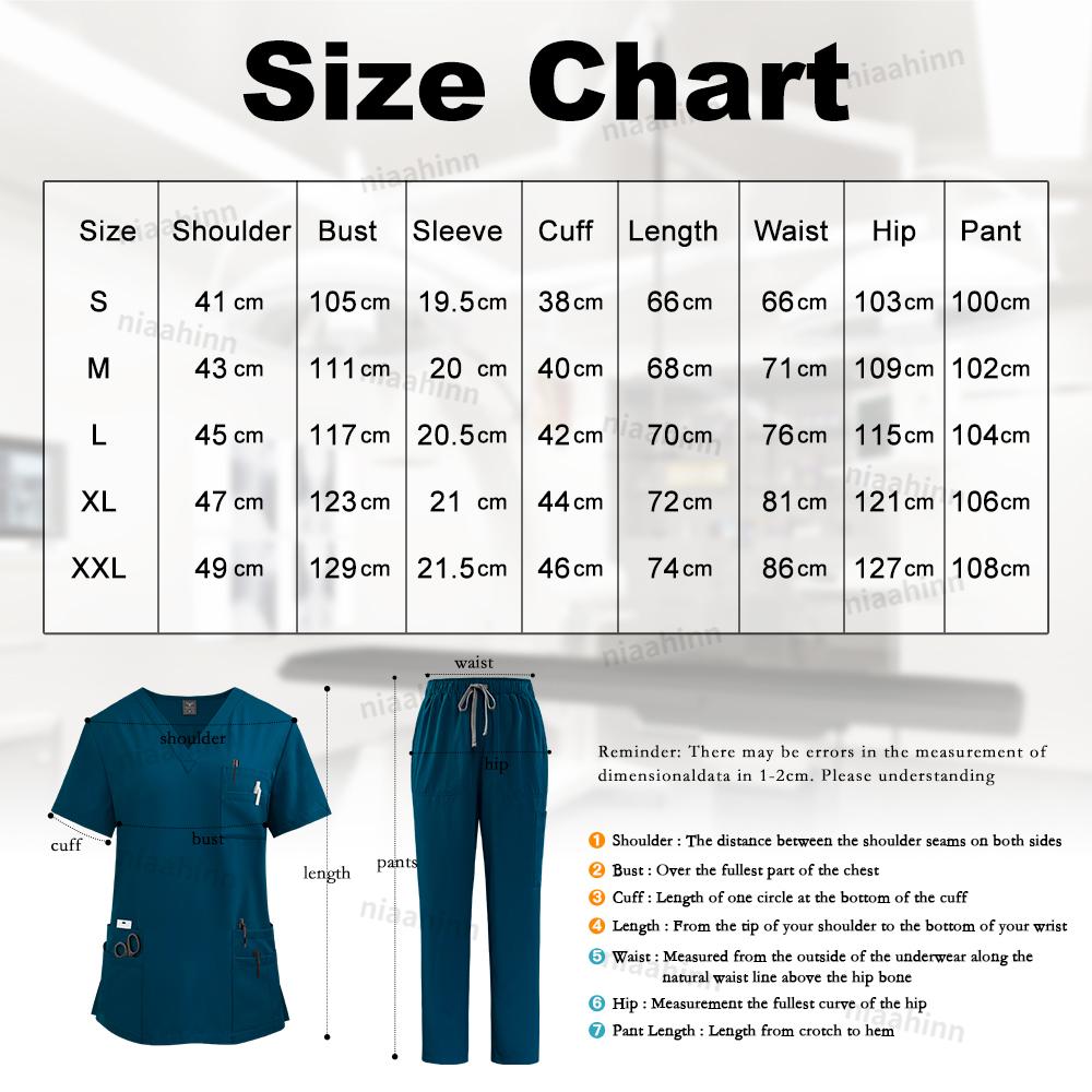 Nursing Scrubs Set Anti-Wrinkle Medical Surgical Gown Hospital Scrub Top Doctor Nurse Special Scrub Uniform Men Women