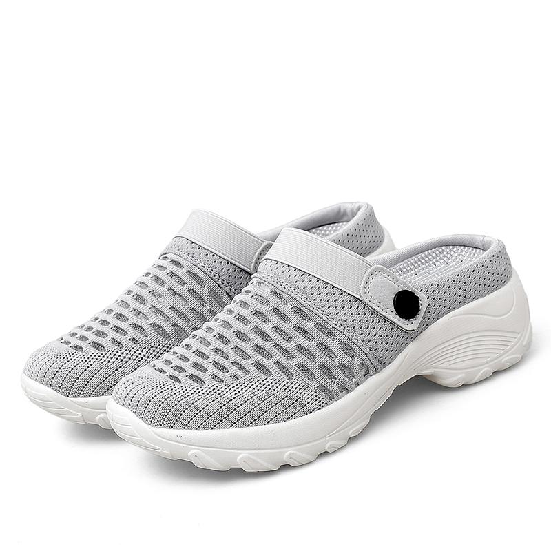 Ladies Wearing Mesh Walking Shoes Breathable and Soft for Spring and Summer Thick Soled Casual Slippers Lightweight Ankle Shoes