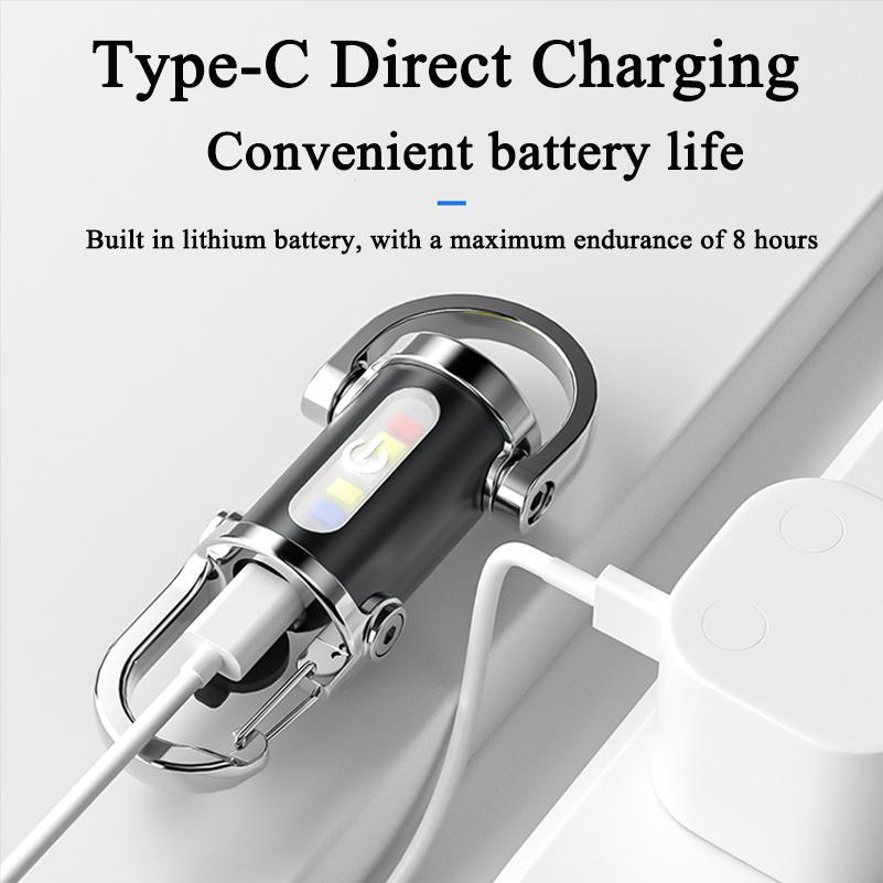 1/2/3/5pcs Rechargeable Keychain Flashlights 800LM COB Work Light Torch Ultra Bright Mini Portable Lantern for Searching Hiking