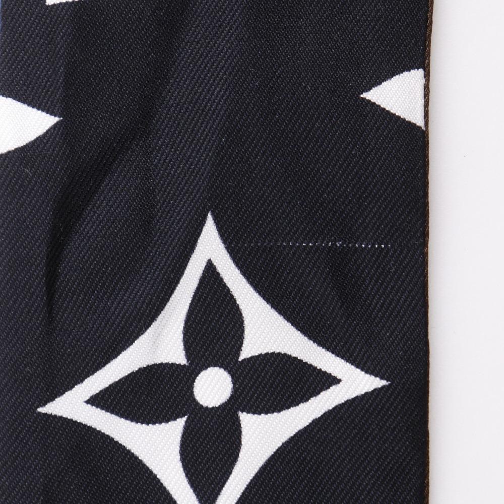 Louis Vuitton Bando BB Ultimate Scarf M76676 Ribbon Scarf Black / White / Brown Silk Women Used