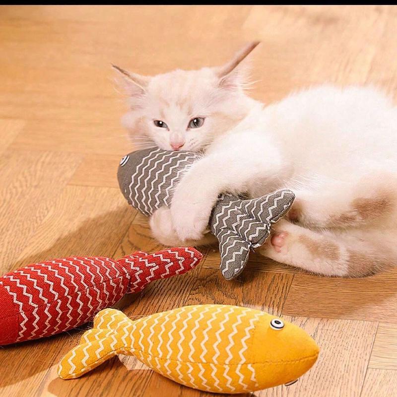 1pc Cat Toy Catnip Fish Pet Chew Bite Toys for Cats Funny Interactive Soft Simulation Fish Kitten Training Playing Toy Cat Supplies