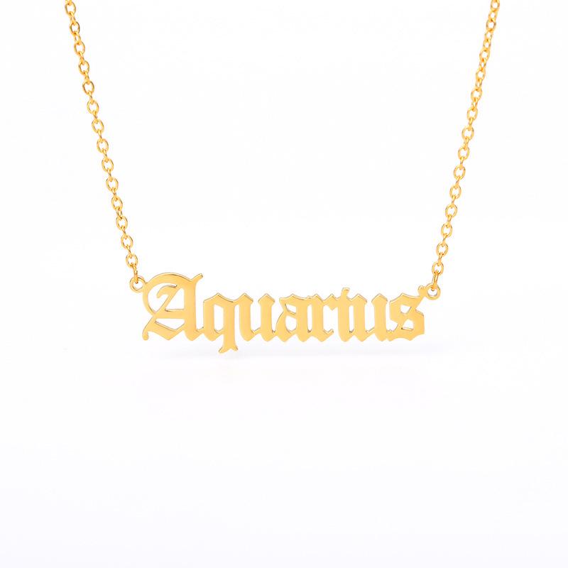 Collana con Ciondolo Zodiacale in Acciaio Inossidabile Dodici Costellazioni