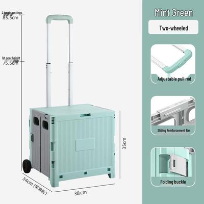 Portable Folding Outdoor Utility Cart with Lid