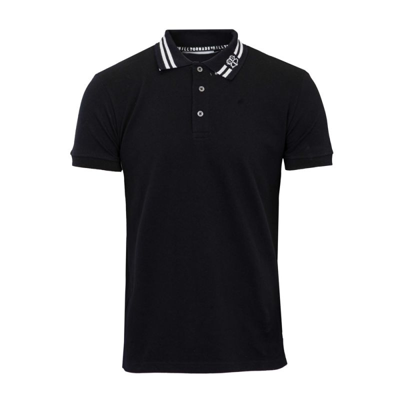 Men's Short-sleeved Polo Shirt with Logo and Piping BILL TORNADE