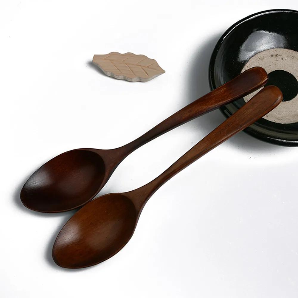 6PCS Sale Lot Wooden Spoon Bamboo Kitchen Cooking Utensil Tool Soup Teaspoon Catering Kids Spoon Kitchenware for Rice Soup