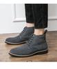 British Style Plus Size Mid-High Suede Men's Boots, Sizes 38-46, Autumn/Winter 2024 Fashion