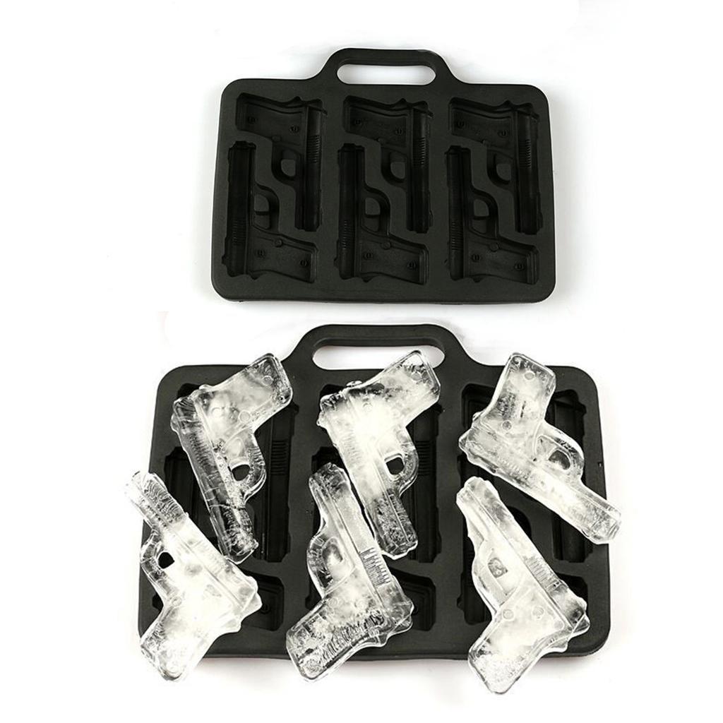 Creative Bullet Ice Grid Ice Mold Handgun and Bullet Ice Cube Trays Ice Molds for Whiskey Cocktails Ice Cubes Chocolates