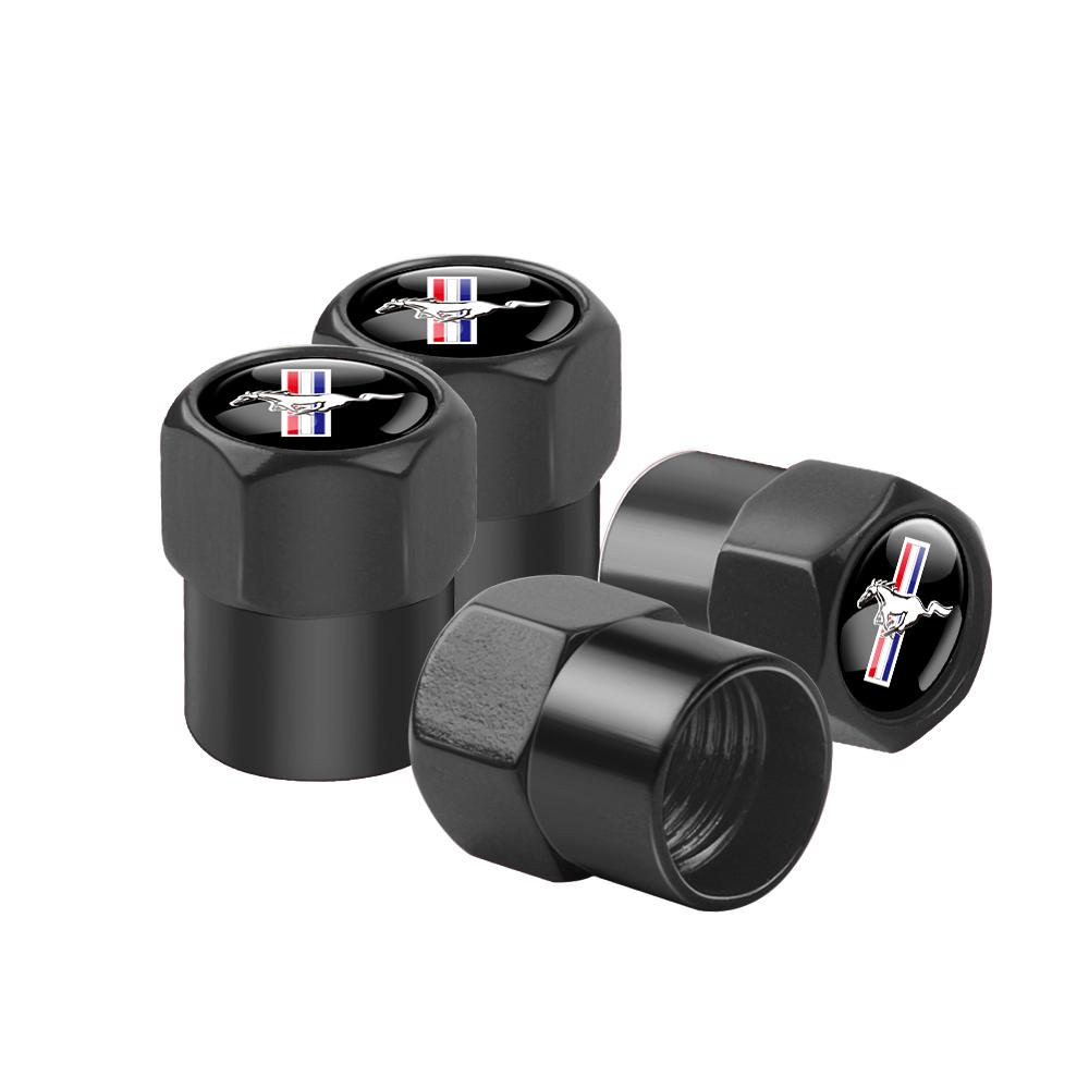 4pcs Car Styling Wheel Tire Valve Air Stem Cap Badge Decoration For Mustang Ranger Focus Kuga Fusion Mondeo Esco Fiesta