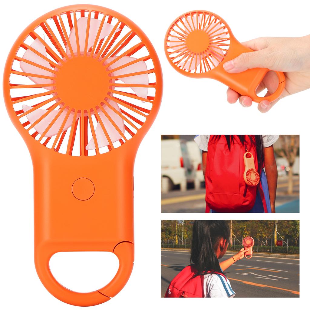 USB Charging Handheld Portable Fan 3 Speed     Fashionable Carabiner Fan
