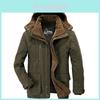Herren Premium Qualität Warme Jacke Militärparka Pelzgefüttert Langer Mantel Mit Kapuze Wintermantel
